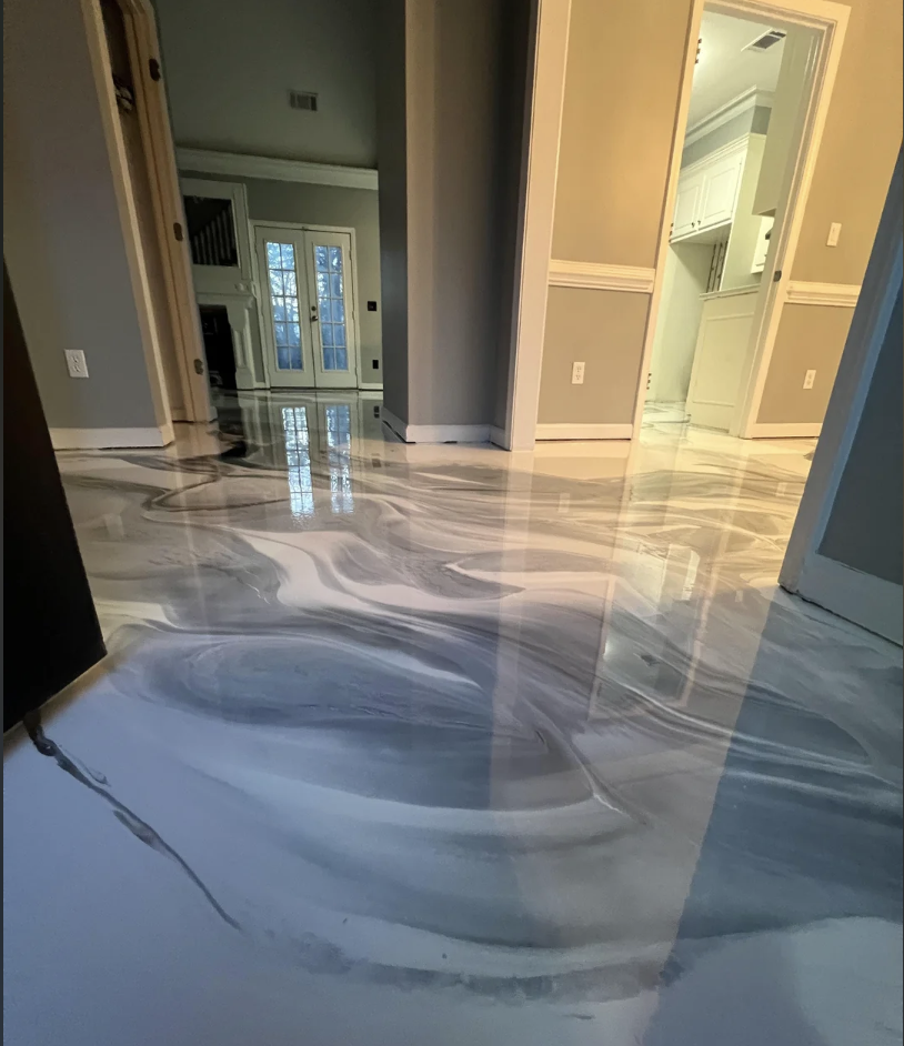metallic epoxy floor finish Carmel Indiana